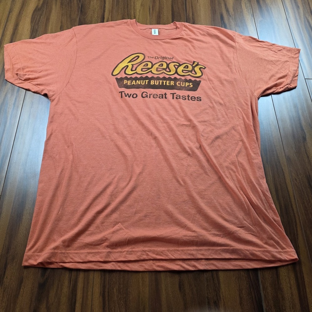 Reese's Men's XXL Orange Graphic Logo Crew Neck Short Sleeve T-Shirt